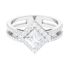 2.50 CT Princess Cut Zircon Double Engagement Band Ring Zircon - ( AAAA ) - Quality - Rosec Jewels