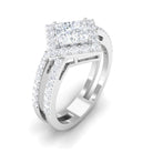 2.50 CT Princess Cut Zircon Double Engagement Band Ring Zircon - ( AAAA ) - Quality - Rosec Jewels