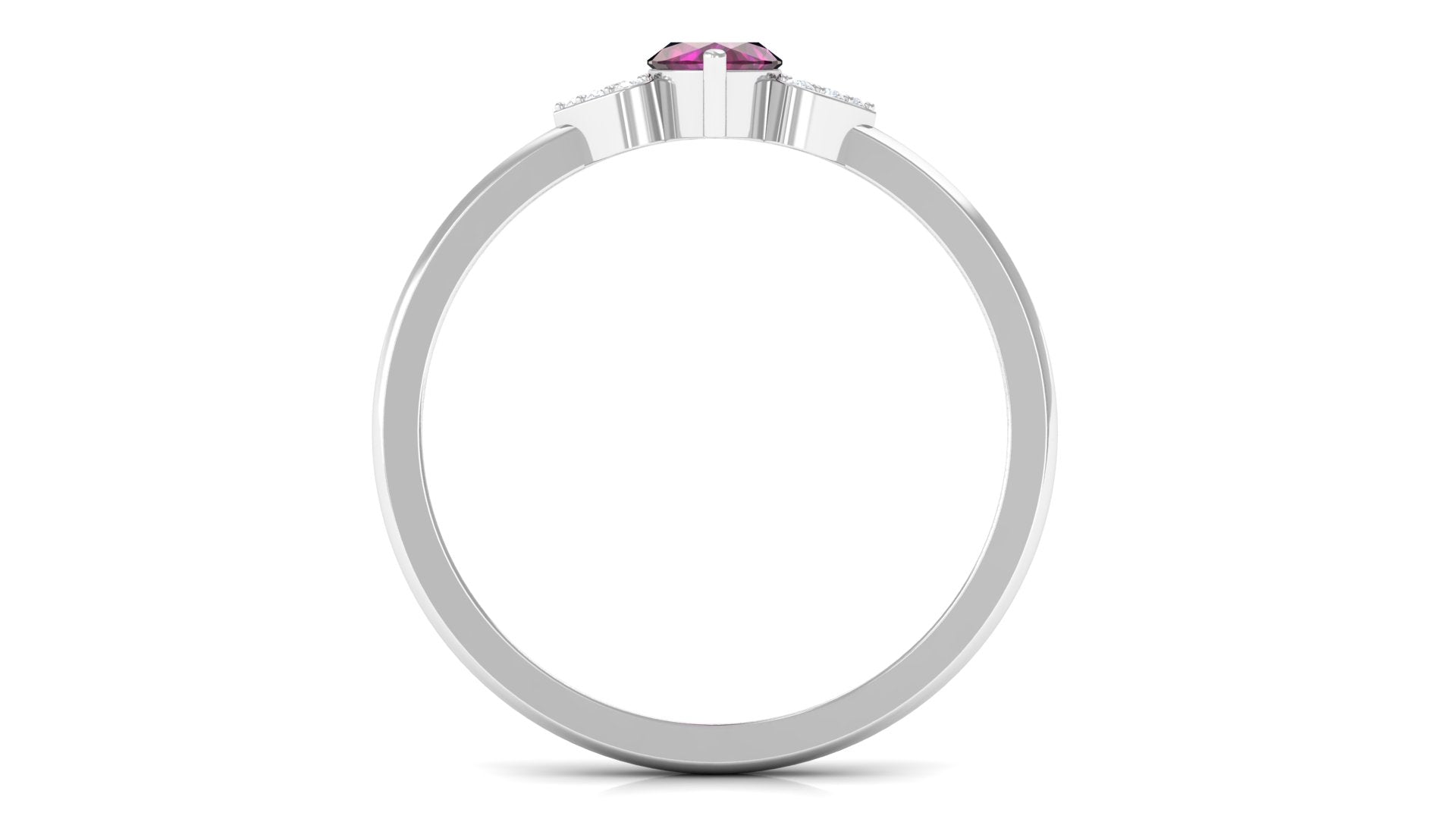 0.75 CT Marquise Cut Rhodolite Promise Ring with Diamond Rhodolite - ( AAA ) - Quality - Rosec Jewels