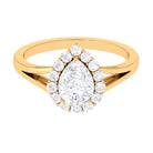 1.75 CT Split Shank Zircon Teardrop Engagement Ring in Gold Zircon - ( AAAA ) - Quality - Rosec Jewels