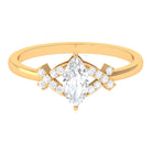 1 CT Marquise Cut Zircon Engagement Ring with Split Shank Zircon - ( AAAA ) - Quality - Rosec Jewels