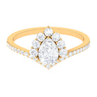 Cubic Zirconia Crown Engagement Ring in Gold Zircon - ( AAAA ) - Quality - Rosec Jewels