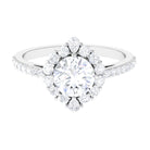 2.25 CT Zircon Halo Engagement Ring in Gold Zircon - ( AAAA ) - Quality - Rosec Jewels