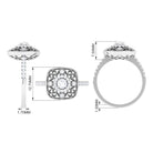 Moissanite Statement Ring with Milgrain Detailing Moissanite - ( D-VS1 ) - Color and Clarity - Rosec Jewels