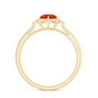 1/2 CT Vintage Fire Opal and Diamond Engagement Ring Fire Opal - ( AAA ) - Quality - Rosec Jewels