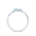 1 CT Minimal Aquamarine and Diamond Engagement Ring Aquamarine - ( AAA ) - Quality - Rosec Jewels