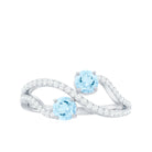 1 CT Minimal Aquamarine and Diamond Engagement Ring Aquamarine - ( AAA ) - Quality - Rosec Jewels