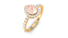 2.75 CT Pear Cut Morganite Solitaire Simple Engagement Ring with Diamond Accent Morganite - ( AAA ) - Quality - Rosec Jewels