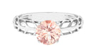 8 MM Round Cut Morganite Solitaire Ring with Gold Filigree Details Morganite - ( AAA ) - Quality - Rosec Jewels