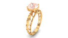 8 MM Round Cut Morganite Solitaire Ring with Gold Filigree Details Morganite - ( AAA ) - Quality - Rosec Jewels