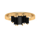 1 Carat Baguette Black Onyx Five Stone Ring in Gold Black Onyx - ( AAA ) - Quality - Rosec Jewels