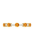 3/4 CT Citrine and Diamond Minimal Stackable Gold Ring Citrine - ( AAA ) - Quality - Rosec Jewels