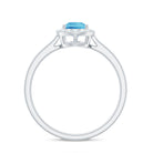 Teardrop Swiss Blue Topaz Ring with Diamond Accent Swiss Blue Topaz - ( AAA ) - Quality - Rosec Jewels