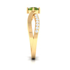 1/2 CT Peridot Solitaire and Diamond Infinity Ring Peridot - ( AAA ) - Quality - Rosec Jewels