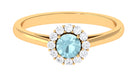 1 CT Sky Blue Topaz and Diamond Floating Halo Engagement Ring Sky Blue Topaz - ( AAA ) - Quality - Rosec Jewels