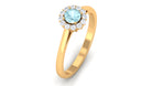 1 CT Sky Blue Topaz and Diamond Floating Halo Engagement Ring Sky Blue Topaz - ( AAA ) - Quality - Rosec Jewels