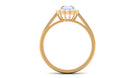 1 CT Moonstone and Diamond Floating Halo Engagement Ring Moonstone - ( AAA ) - Quality - Rosec Jewels