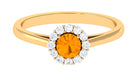 1 CT Fire Opal and Diamond Floating Halo Engagement Ring Fire Opal - ( AAA ) - Quality - Rosec Jewels