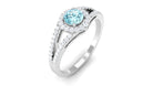 1 CT Aquamarine and Diamond Split Shank Engagement Ring Aquamarine - ( AAA ) - Quality - Rosec Jewels