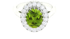 3.50 CT Vintage Claw Set Peridot Engagement Ring with Moissanite Halo Peridot - ( AAA ) - Quality - Rosec Jewels