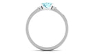 Oval Aquamarine East West Promise Ring with Diamond Aquamarine - ( AAA ) - Quality - Rosec Jewels