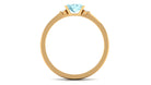 Oval Aquamarine East West Promise Ring with Diamond Aquamarine - ( AAA ) - Quality - Rosec Jewels