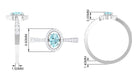 1 CT Aquamarine Engagement Ring with Diamond Halo Aquamarine - ( AAA ) - Quality - Rosec Jewels