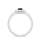 1.50 CT Princess Diana Inspired Oval Shape Garnet Engagement Ring Diamond Halo Garnet - ( AAA ) - Quality - Rosec Jewels