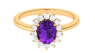 1.5 CT Princess Diana Inspired Amethyst Engagement Ring Diamond Halo Amethyst - ( AAA ) - Quality - Rosec Jewels