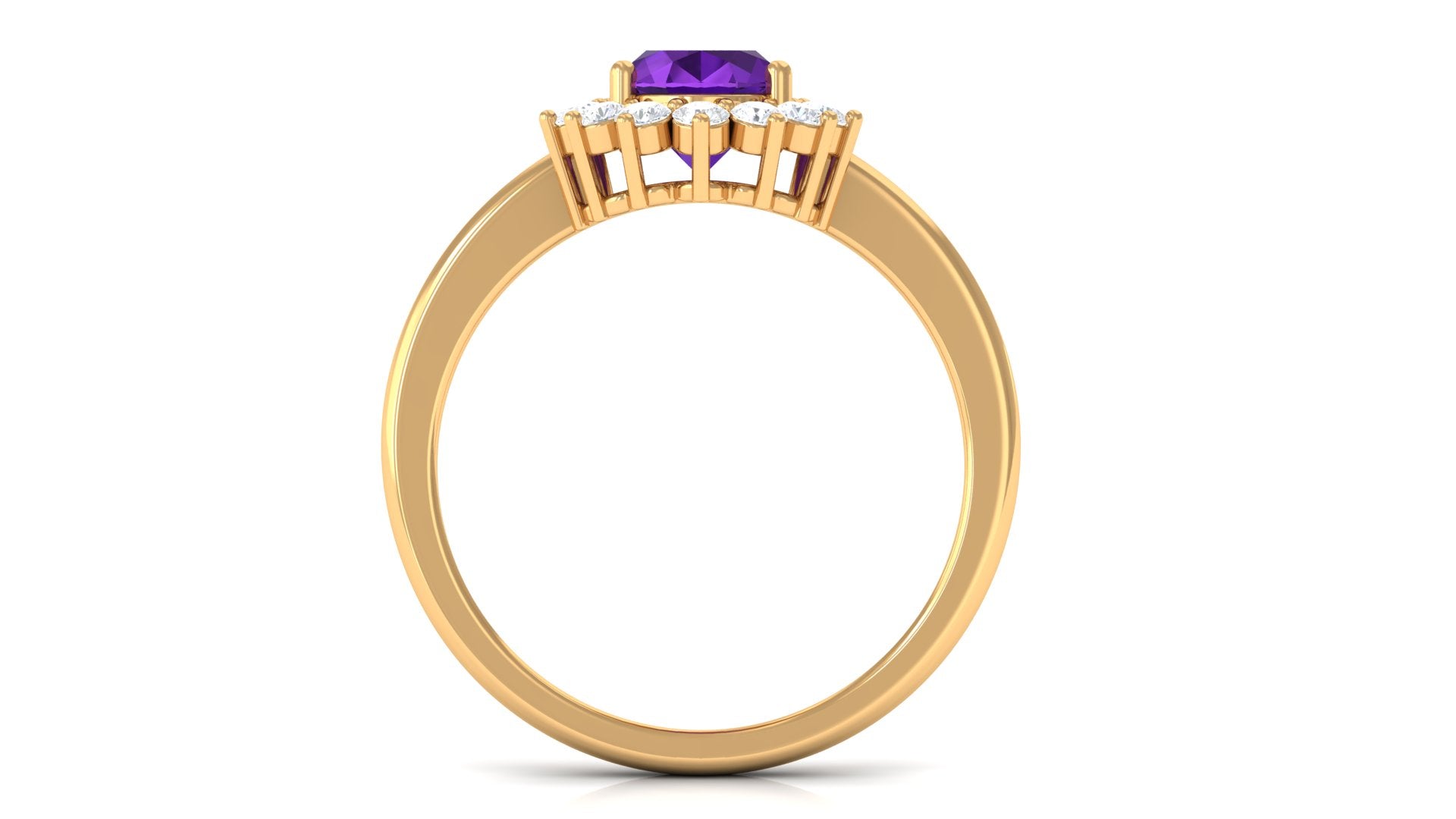 1.5 CT Princess Diana Inspired Amethyst Engagement Ring Diamond Halo Amethyst - ( AAA ) - Quality - Rosec Jewels