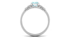 1.50 CT Aquamarine Solitaire Ring with Diamond Collar Aquamarine - ( AAA ) - Quality - Rosec Jewels