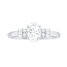 1.25 CT Classic Oval Cut Moissanite Engagement Ring in Gold Moissanite - ( D-VS1 ) - Color and Clarity - Rosec Jewels