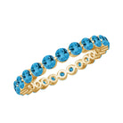 3.50 CT Swiss Blue Topaz Full Eternity Ring in Floating Setting Swiss Blue Topaz - ( AAA ) - Quality - Rosec Jewels