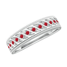 Lab-Created Ruby Designer Wedding Band Ring in Gold Lab Created Ruby - ( AAAA ) - Quality - Rosec Jewels