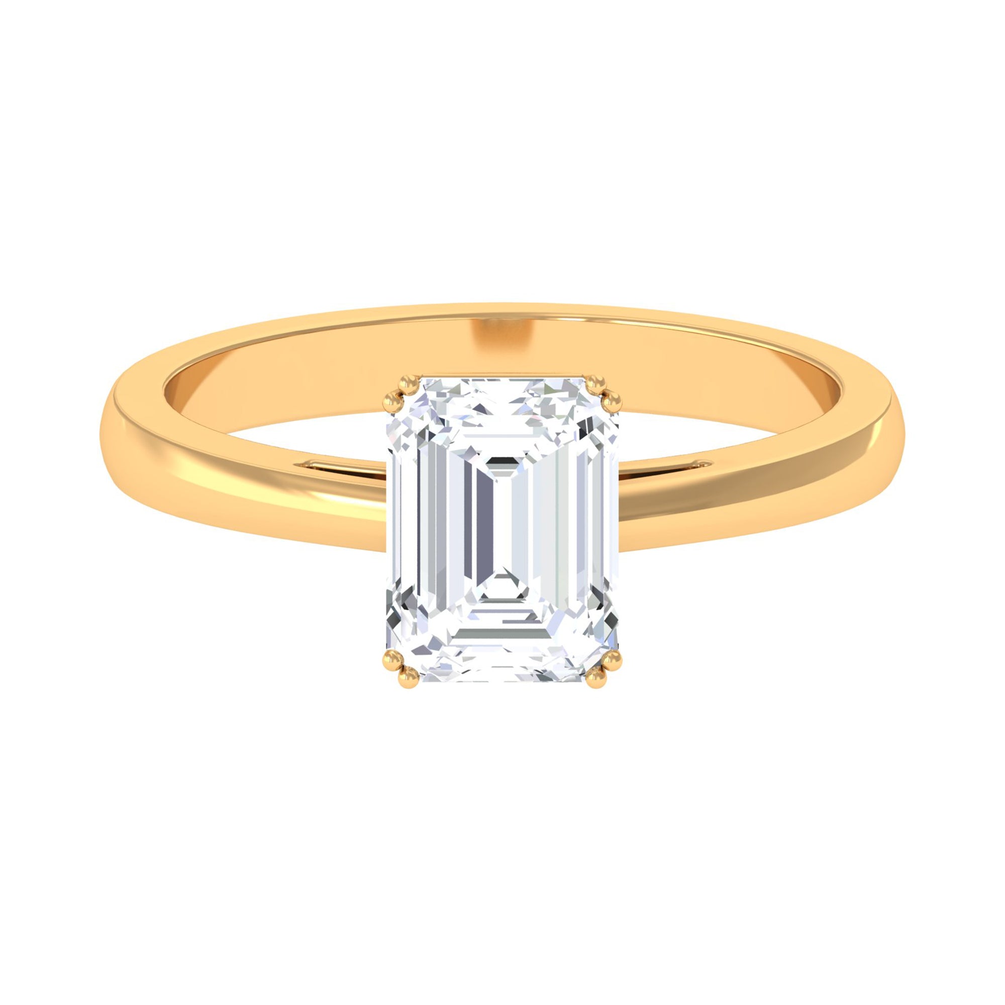 Octagon Cut Moissanite Solitaire Engagement Ring Moissanite - ( D-VS1 ) - Color and Clarity - Rosec Jewels