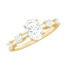 1.75 CT Oval Zircon Solitaire Engagement Ring in Gold Zircon - ( AAAA ) - Quality - Rosec Jewels