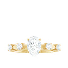 1.25 CT Oval Moissanite Solitaire Engagement Ring in Gold Moissanite - ( D-VS1 ) - Color and Clarity - Rosec Jewels