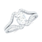 1.75 CT Oval Moissanite Split Shank Engagement Ring Moissanite - ( D-VS1 ) - Color and Clarity - Rosec Jewels