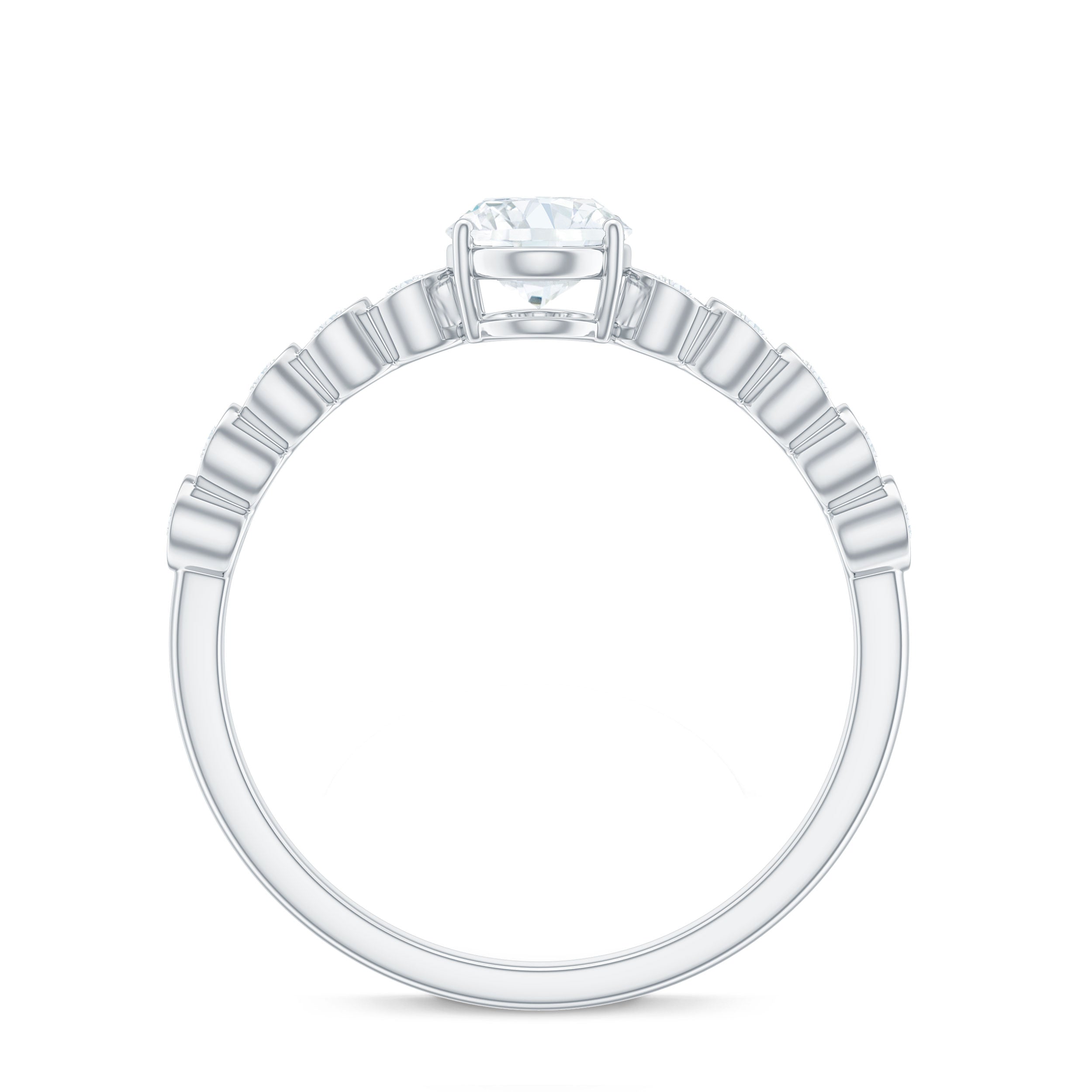 1.75 CT Prong Set Oval Cut Zircon Solitaire Engagement Ring Zircon - ( AAAA ) - Quality - Rosec Jewels