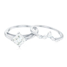 1.25 CT Princess Cut Moissanite Solitaire Wedding Ring Set Moissanite - ( D-VS1 ) - Color and Clarity - Rosec Jewels