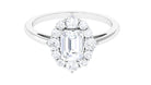 2.50 CT Octagon Cut Zircon Halo Engagement Ring Zircon - ( AAAA ) - Quality - Rosec Jewels