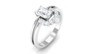 1 CT Octagon Cut Zircon Double Band Engagement Ring Zircon - ( AAAA ) - Quality - Rosec Jewels