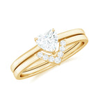 3/4 Carat Moissanite Heart Solitaire Ring Set in Gold Moissanite - ( D-VS1 ) - Color and Clarity - Rosec Jewels