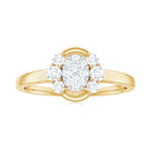 Minimal Certified Moissanite Illusion Engagement Ring in Gold Moissanite - ( D-VS1 ) - Color and Clarity - Rosec Jewels