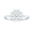 3/4 Carat Minimal Moissanite Cluster Flower Cocktail Ring Moissanite - ( D-VS1 ) - Color and Clarity - Rosec Jewels