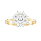 3/4 Carat Minimal Moissanite Cluster Flower Cocktail Ring Moissanite - ( D-VS1 ) - Color and Clarity - Rosec Jewels