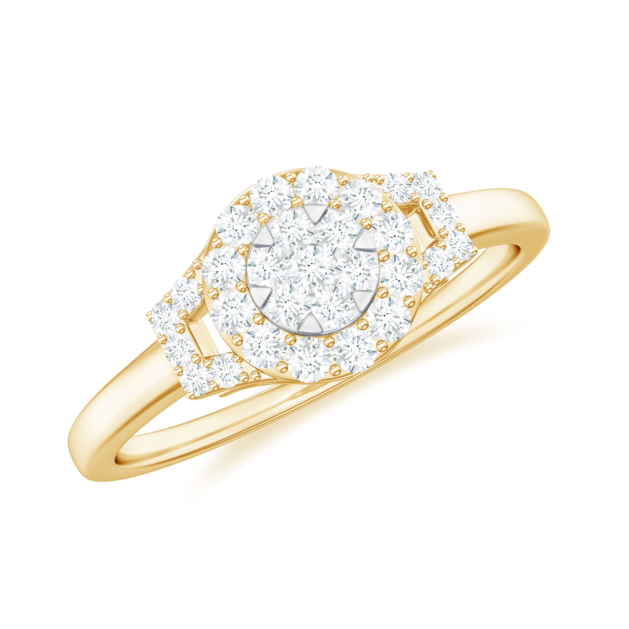 0.50 CT Minimal Zircon Engagement Ring in Gold Zircon - ( AAAA ) - Quality - Rosec Jewels