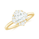 1.25 CT Moissanite Princess Cut Halo Engagement Ring in Gold Moissanite - ( D-VS1 ) - Color and Clarity - Rosec Jewels