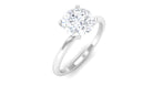 Adorable Peg Head Set Solitaire Moissanite Ring for Women Moissanite - ( D-VS1 ) - Color and Clarity - Rosec Jewels