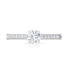 Cubic Zirconia Minimal Solitaire Promise Ring Zircon - ( AAAA ) - Quality - Rosec Jewels